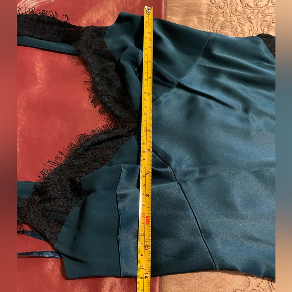 DVF Maire Blue Silk and Lace Slip Dress - Picture 11 of 16